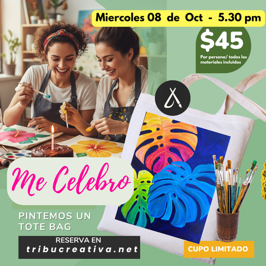 Me Celebro: Taller de Pintura en Tote Bag & Celebración de Cumpleaños